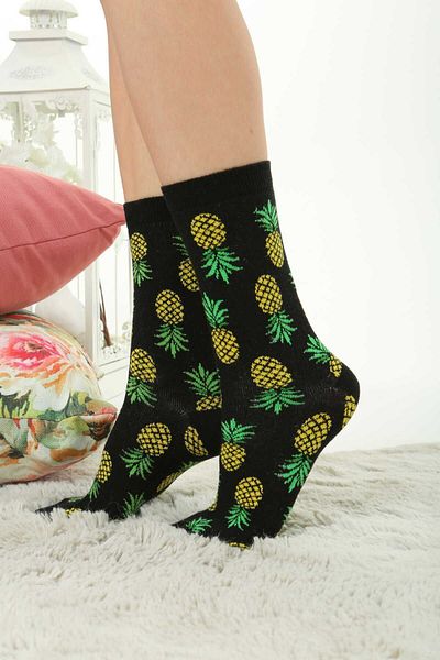 Socks Tunnel Унисекс комплект от 5 цветни чорапи със смесени шарки с ананас и пица