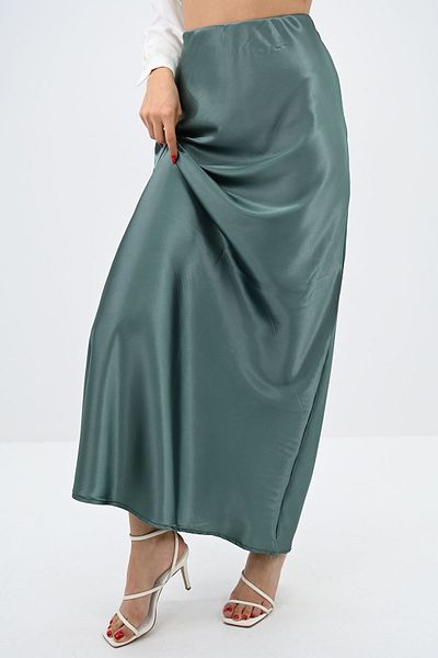 Koza Butik Fusta de damă din satin midi cu talie înaltă - 6275-24