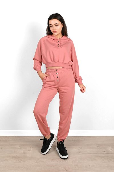 Koza Butik Γυναικείο Σετ Φόρμας με Λεπτομέρεια Crop 3912-24