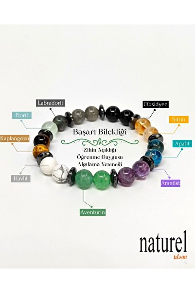 Naturel Tılsım سوار الطالب والنجاح من الحجر الطبيعي - سوار الطالب