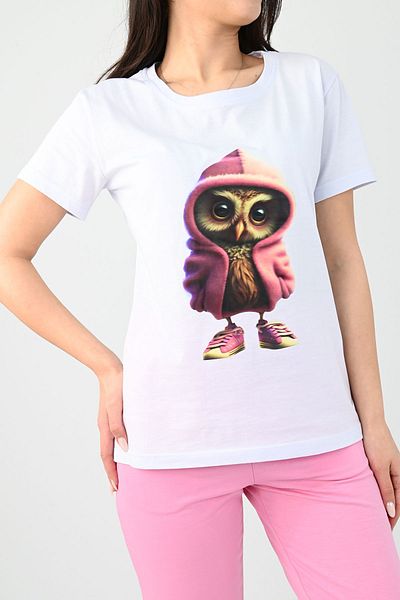 Koza Butik Σετ γυναικεία κοντομάνικη στάμπα φόρμας 3773-23