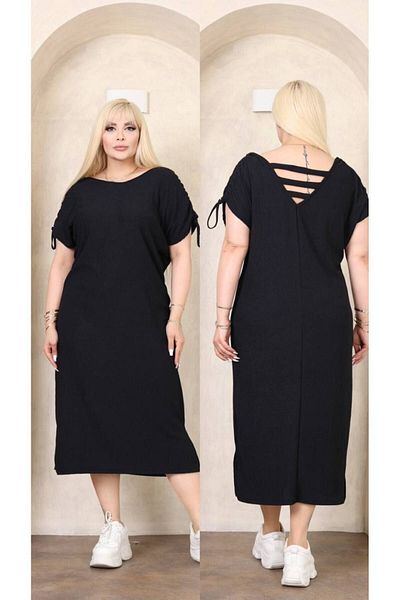 garajmood Μαύρο φόρεμα Plus Size - Μπάντες στην πλάτη