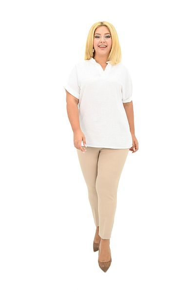 Koza Butik High Waist Women's Large Size Trousers - 208 0017-25