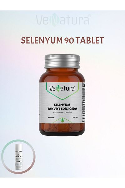 VeNatura Selenium Supplement - 90 Tablets L-Selenometionin (1 Pc) + Facial Cleansing Gel
