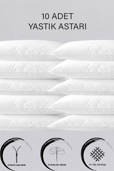 TeksNil Home Λευκή επένδυση μαξιλαριού 50x70cm με φερμουάρ - 10 στρώματα Milt