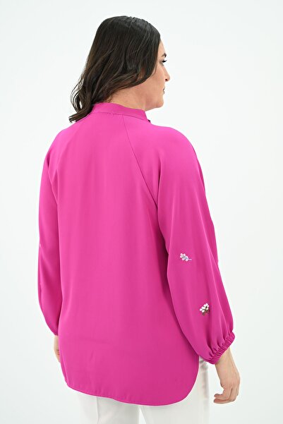 Koza Butik Γυναικεία Κέντημα Λεπτομερής Μακρυμάνικη Μπλούζα 1715-24