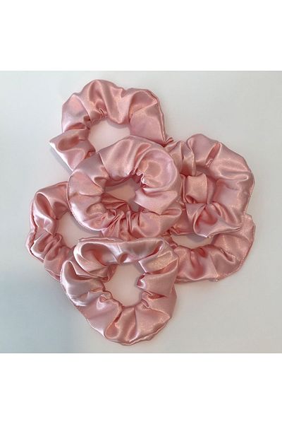 unique-g fashion accesories Set de bijuterii pentru păr Simit Elastic pentru femei - Scrunchie din satin roz 10 buc