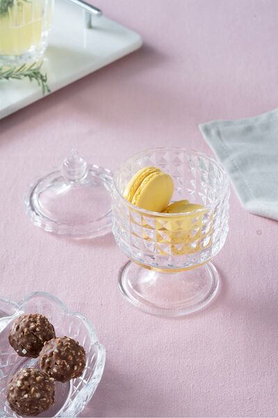 Glamis Selen Concept Vera Model Handmade Glass Cookie Holder with Lid
