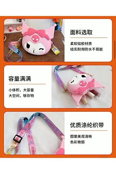 synshop Kawaii Sanrio Kuromi Hello Kitty Cinnamoroll My Melodi Melody Yan Omuz Askılı Çanta Cüzdan