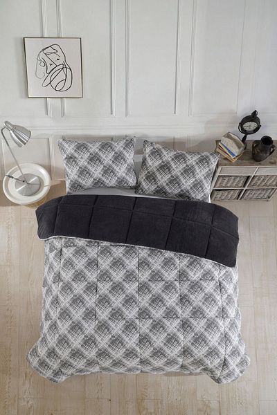 Formeya Luxuriöse Wellsoft-Einzeldecke – doppelseitig, mit Kissenbezug, 155 x 215 cm