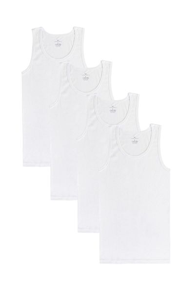 Steve Wolls Men's White 4-Piece Strap Bamboo Undershirt - 33402