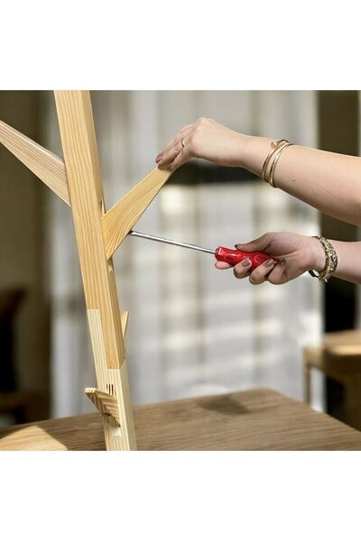 Tek-İş Askılık Ahşap Portmanto 8 Askılı 183 Cm Sök Tak Kolay Montajlı Askılık Tornavida Hediyeli