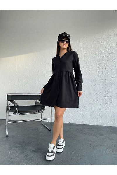 BAJAR V-Neck Viscose Linen Tunic - Front Placket