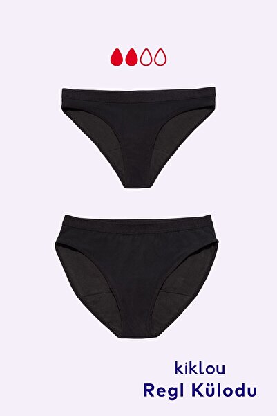 Kiklou Little Black Regl Külodu 2’li Seti Organik Pamuklu Iç Kumaş