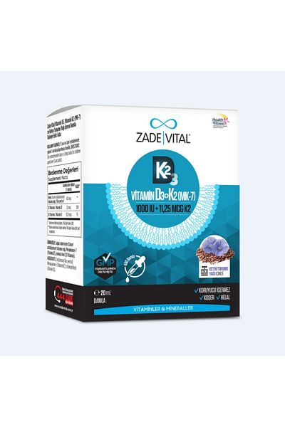 Zade Vital Vitamin D3K2 - 1000 IU Drops 20 ml