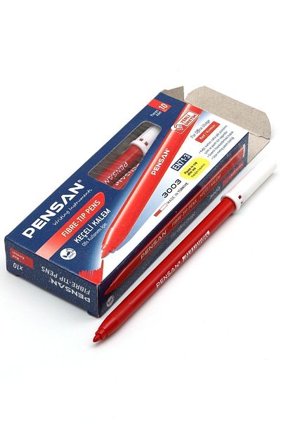 Pensan Felt Pen 3003 Office Type Red Pe3003kk10s (1 PACK)