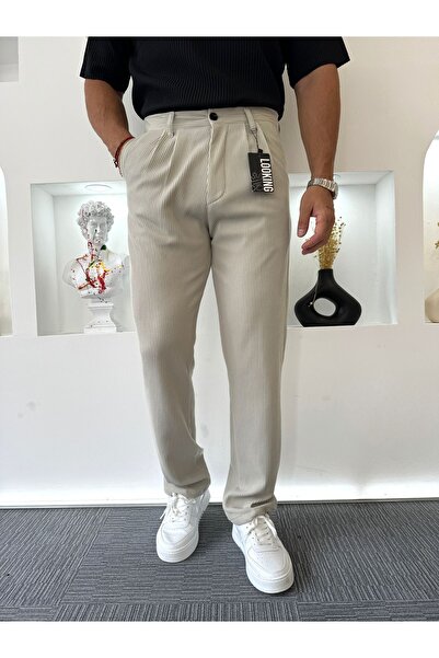 UTTBASİC Taş Fitilli Pileli Baggy Pantolon