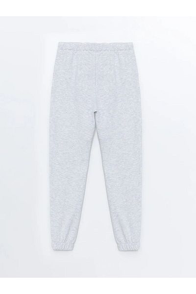 LC Waikiki Girl's Gray Melange Jogger Sweatpants - Elastic Waist
