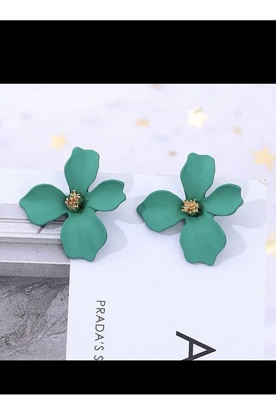 Arescollection FLOWER MOTIF A QUALITY WOMEN'S EARRINGS WITH STEEL BACKS
