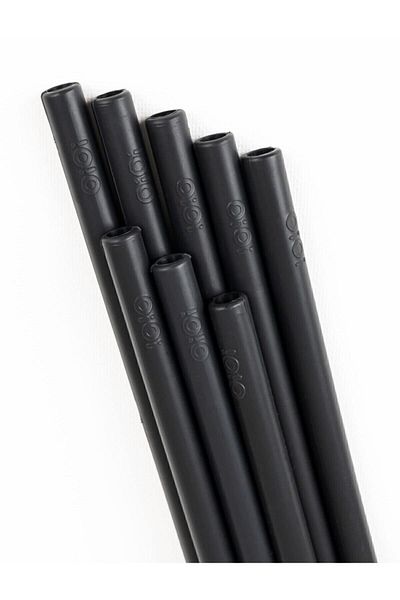 OiOi Set of 10 Black Silicone Straws