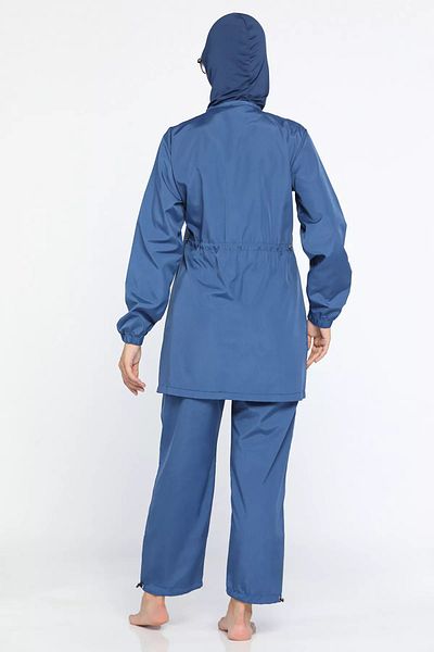 julude Navy Blue 3-pack Hidžáb μαγιό - Πλήρως καλυμμένο τουνίκ, παντελόνι και ύφασμα αλεξίπτωτου