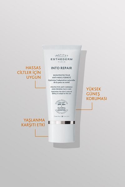 Institut Esthederm High Protection Into Repair Sunscreen - Anti-Aging for Low Skin, 50ML