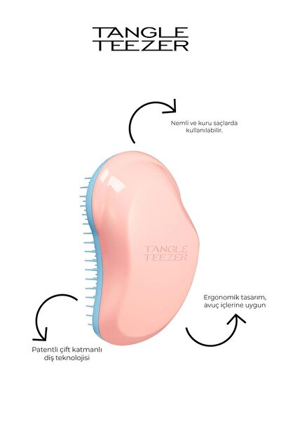 Tangle Teezer Original Fine&Frag Peach Sky Ince Ve Kırılgan Mercan& Mavi