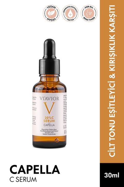 VİAVİOR Capella C Vitamini Cilt Serumu Vegan Aydınlatıcı Ton Eşitleyici Leke Karşıtı 30ml (20% VİTAMİN C)