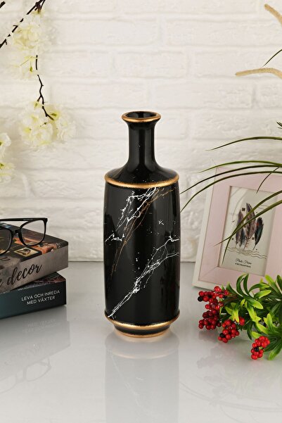 ANGDESİGN Angdesign Bodrum Ceramic Vase - Small Black