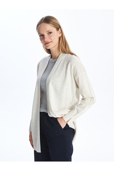 LC Waikiki Women's Knitwear Cardigan - Shawl Collar, Solid, Long Sleeve