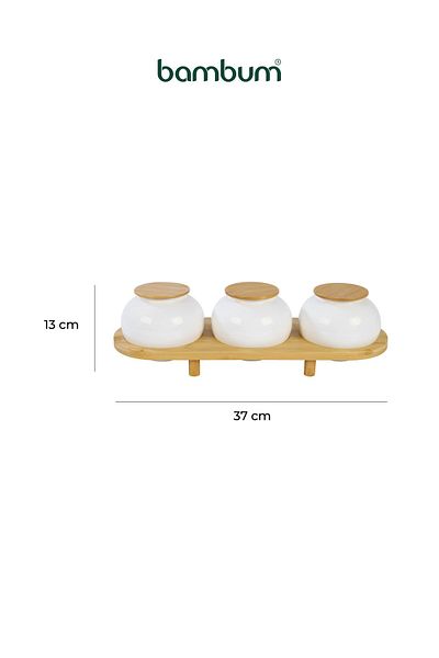 Bambum Simple 3-Piece Spice Set - with Stand