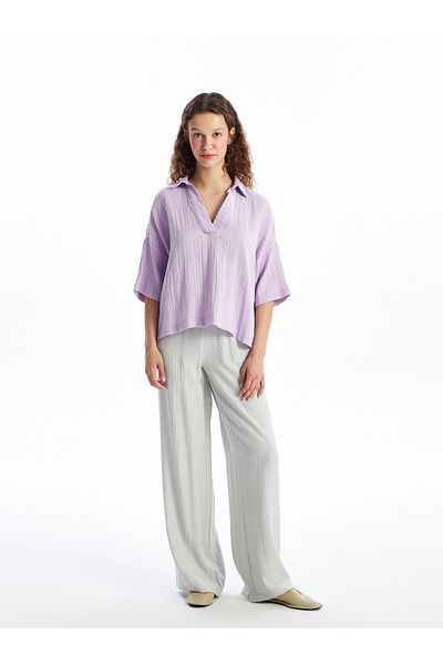 LC Waikiki Oversize Women's Blouse - Polo Neck, Straight Cut