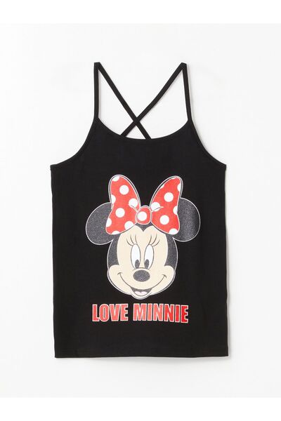 LC Waikiki Minnie Mouse Printed - Lány U-nyakú pizsama szett rövidnadrággal