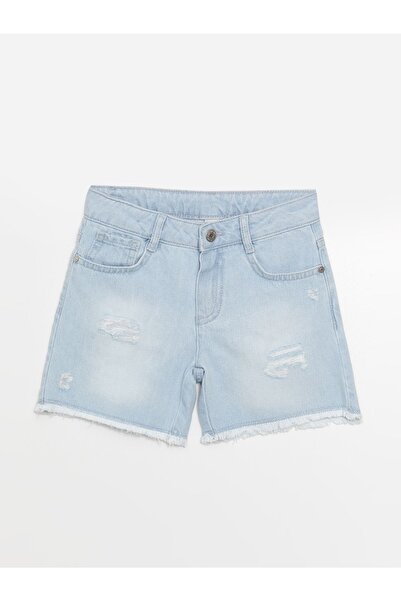 LC Waikiki Dívčí džínové šortky - roztrhaný detail