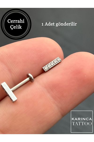 Karınca Piercing Baguette Jewelled Piercing Flat Conch Forward Helix Cartilage Tragus Piercing Earrings