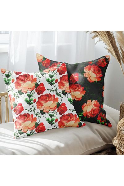 EJOYA Rose Design 2-piece Pillow and Throw Pillow Set - 45cm 113579