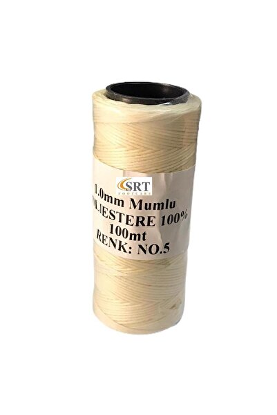 srtfootcare Ață de cusut din piele ceară cremă de 1 mm - 05 100mt (LEATHERCRA...