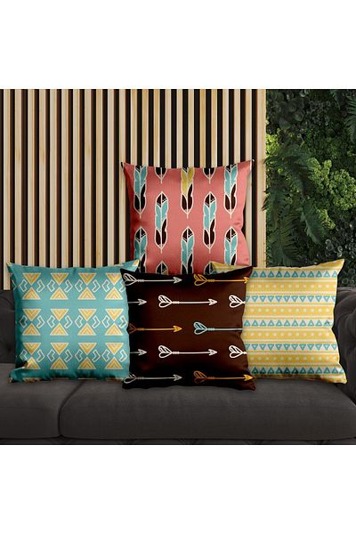 EJOYA 4-piece Feather Design Pillow and Throw Pillow Set - 45cm 113761