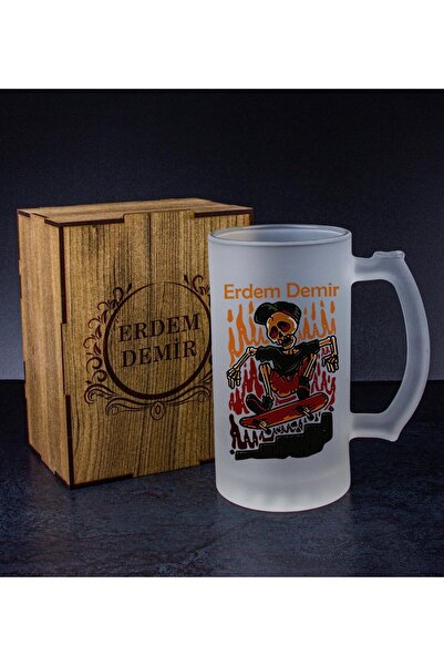 Genel Markalar Kişiye Özel Kutusunda Bira Bardağı Hediye Seti 108307