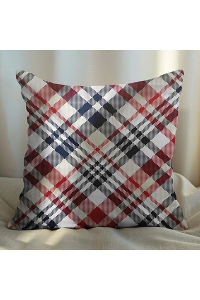 EJOYA 45cm Plaid Design 2-piece Pillow and Throw Pillow Cover - 113417