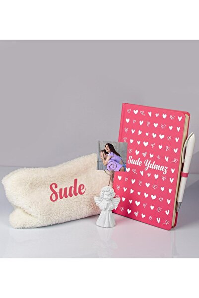 EJOYA Sevgililere Özel Defter Kalem Melek Notluk Ve Peluş Kalemlik Hediye Seti 106893