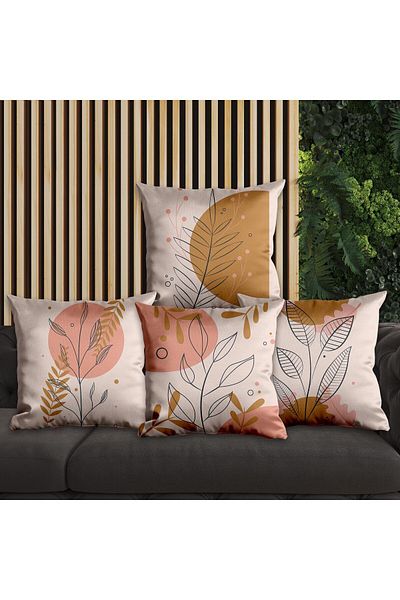 EJOYA 45cm Floral Design 4-piece Pillow and Throw Pillow Set - 113749