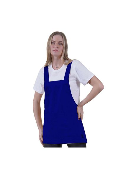 Exve Exclusive Saks Blue Double Pocket Basic Apron - Transparent for Barista, Worker and Kitchen Apron