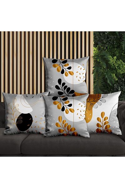 EJOYA Set de 4 perne cu design floral - interior și husă de pernă 45 cm 113833
