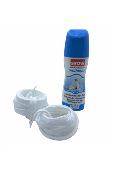 SHOW Likit Spor Deri Ve Kumaş Ayakkabı Bakım Boyası 75gr Beyaz 1 Adet 2 Çift Bağcık