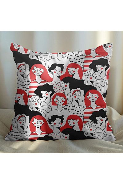 EJOYA Set de 2 perne de 45 cm cu design pozitiv - interior și husă de pernă 113567
