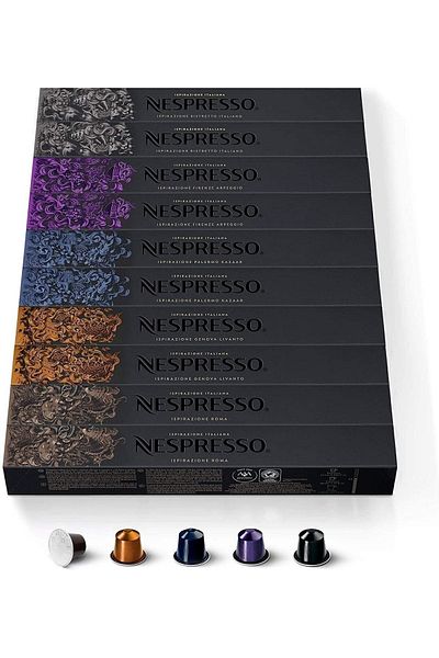 Nespresso Intense Coffee Selections 10 Boxes 100 Capsules