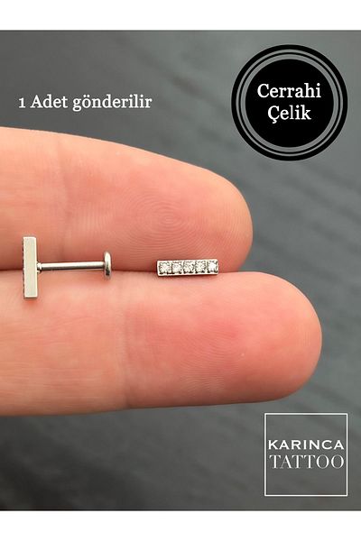 Karınca Piercing Baguette Jewelled Piercing Flat Conch Forward Helix Cartilage Tragus Piercing Earrings