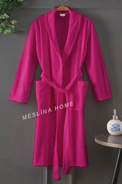 Meslina Home Ροζ ρόμπα - 100% βαμβακερό μπουρνούζι