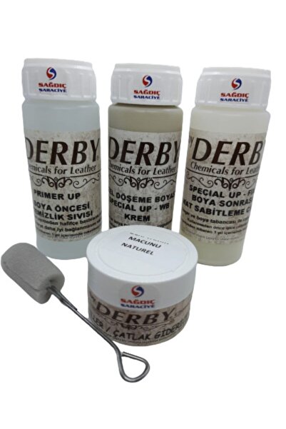 Derby Krem Oto Döşeme Boya Seti Ve Deri Çatlak Giderici Dolgu Tamir Macunu